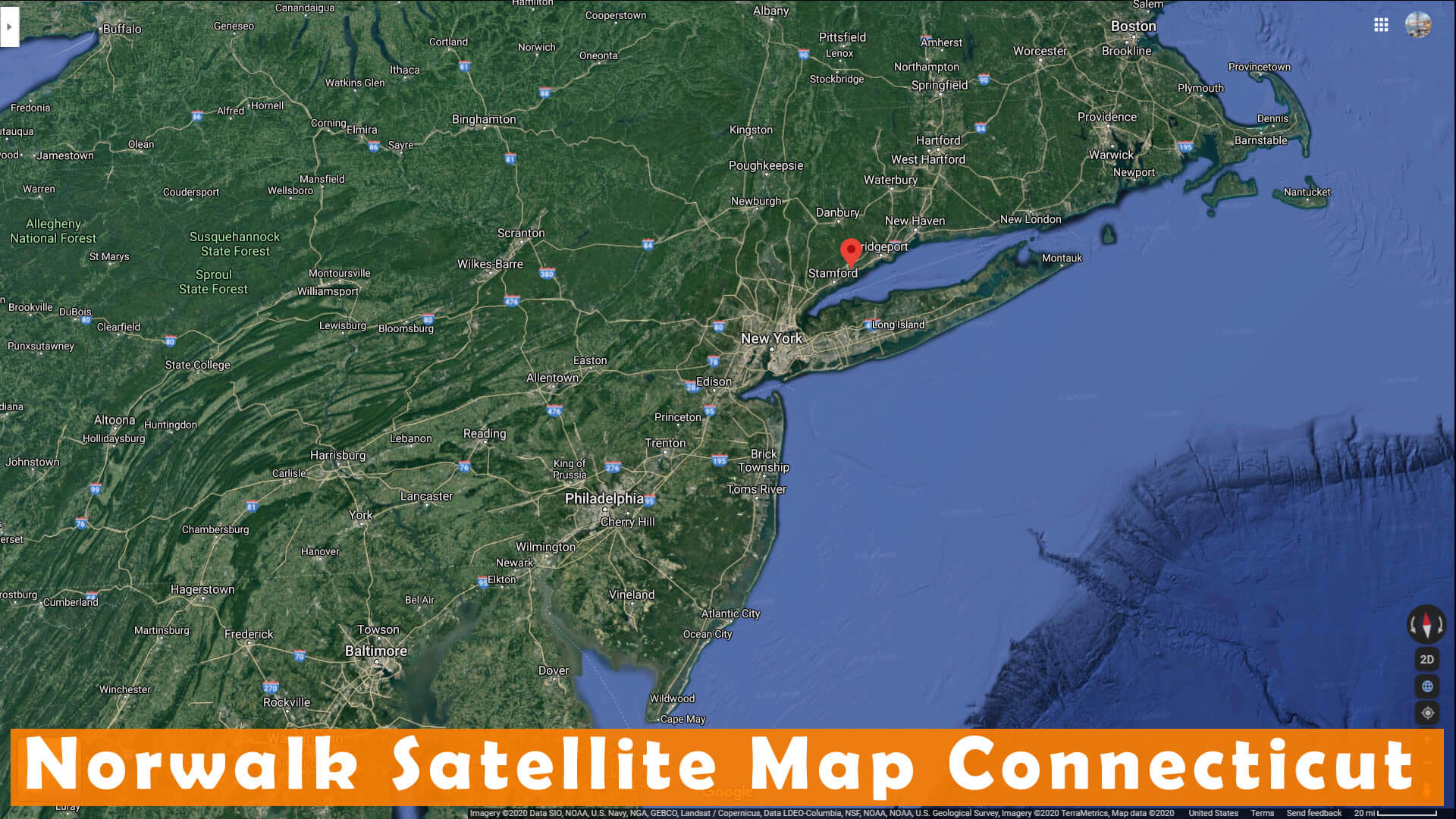Norwalk Satellite Carte Connecticut